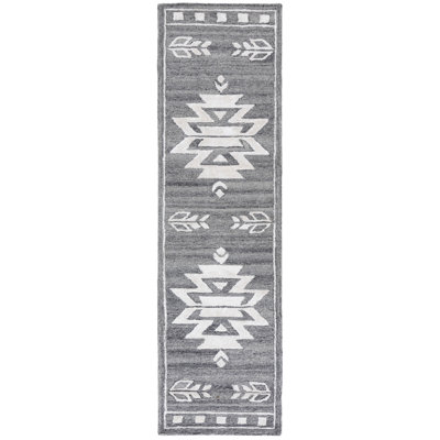 Soho 659 Hand Tufted Wool/Viscose/Cotton Moroccan Rug in Gray/Ivory