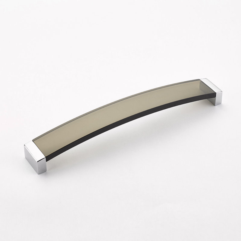 Poignée d'armoire 6 5/16 po Schaub Positano, Chrome poli / brun, 6.3"