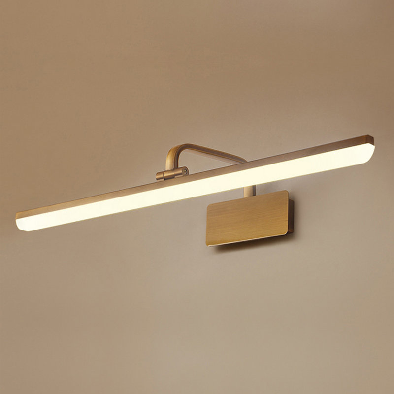 Luminaire DEL à finition laiton, H 5 po x l 19 po x P 9 po