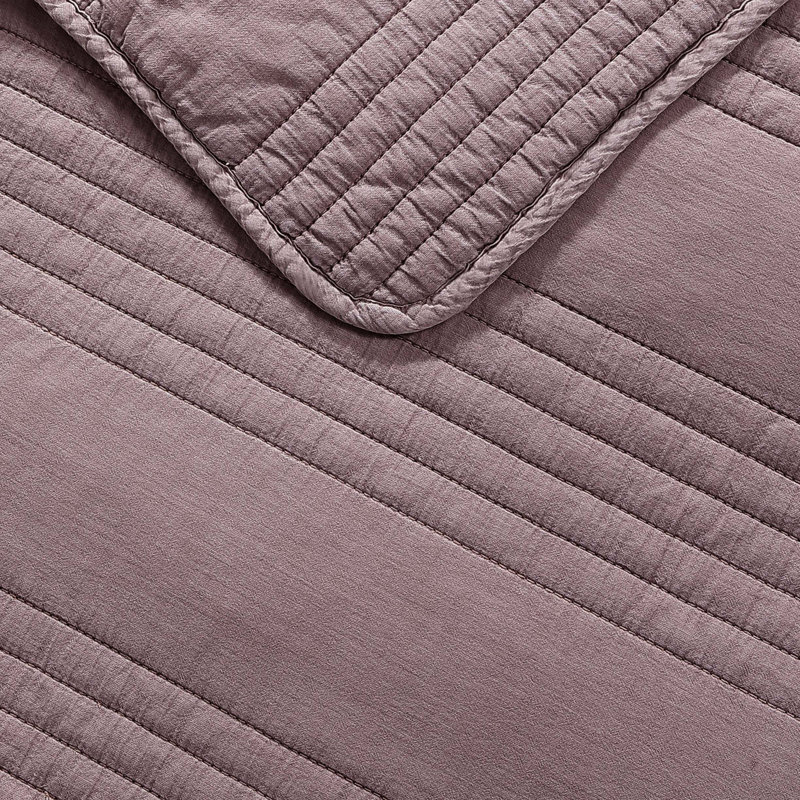 Ensemble de couvre-lit aubergine 3 pièces Sharon, Couvre-lit très grand et 2 taies de très grande , Mauve