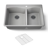 Kennon 33" L x 22" W Double Basin Undermount Kitchen Sink