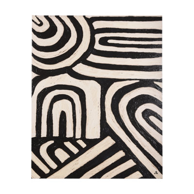 Motif d'argile II sur toile texturée embellie à la main