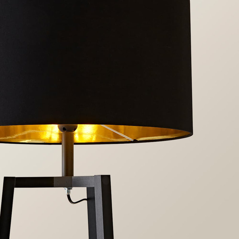 Aidrian 155cm Tripod Floor Lamp, Black, Yes, Black