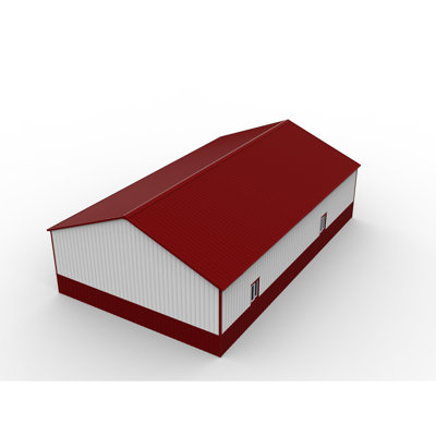 51Ft X 31Ft Steel Barn For Construction And Industrial Environments, 14 - Gauge Square Tube Frame, 26 Sheet Metal, 110V Electric Roller Shutter, Side Entrance Door, Reinforced Roof Garage Farms