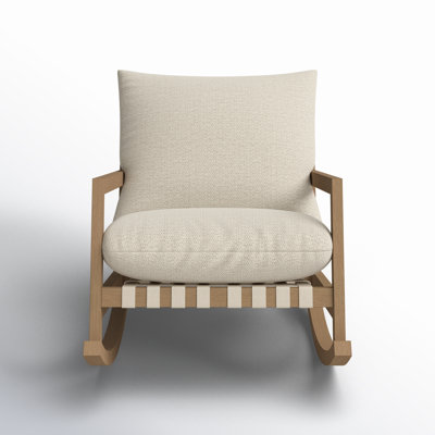Copley Outdoor Rocking Solid Wood Chair with Cushions