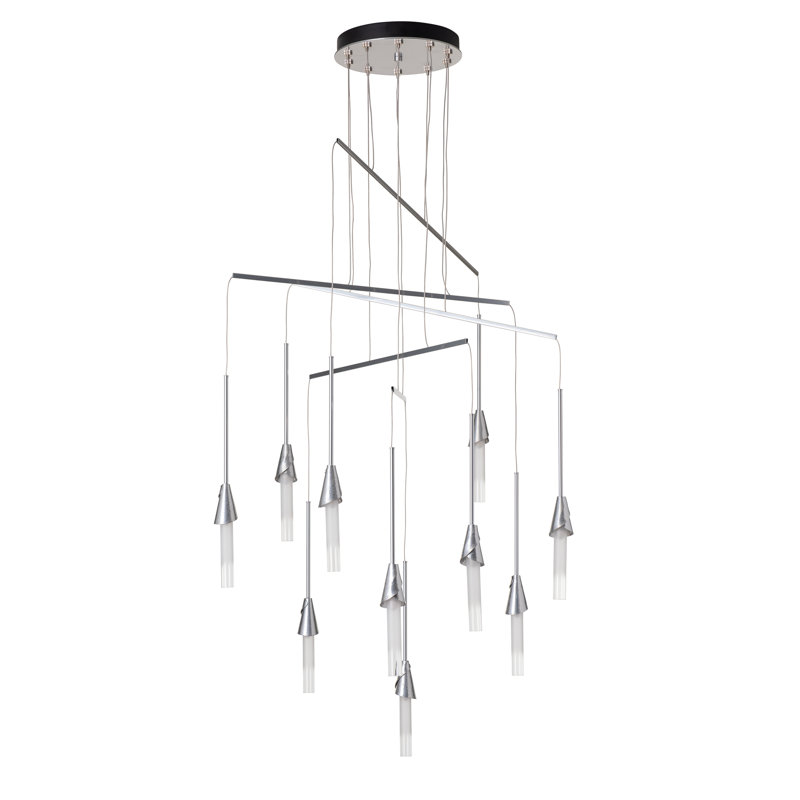 Lilium 10-Light Mobile Pendant, 70", Sterling