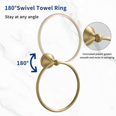 Porte-serviettes rond en laiton antique