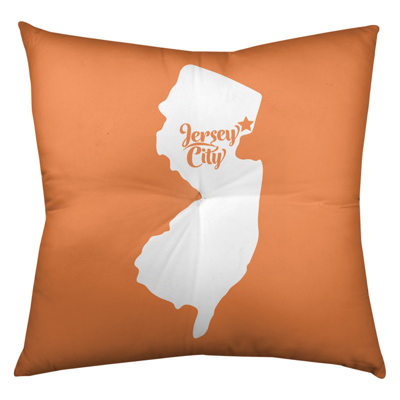Coussin de plancher touffeté, 30 po x 30 po, Orange, Jersey City