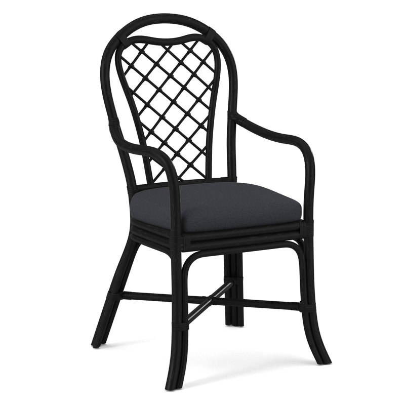 Chaise de salle à manger avec accoudoirs Trellis, Noir, noir, noir, noir, Performance gris sucre; 0863-84