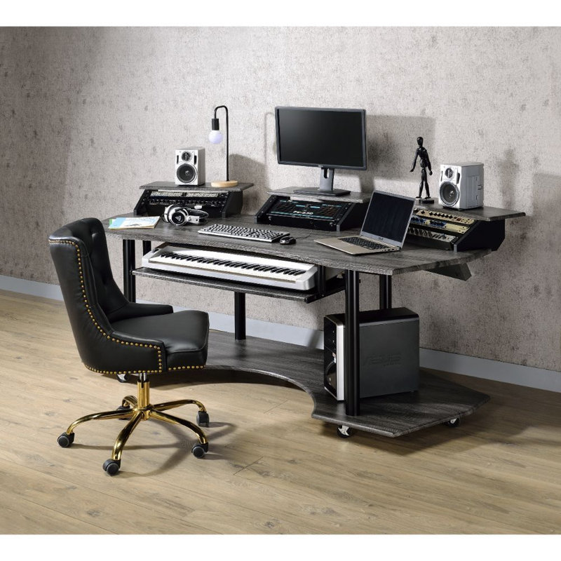 Bureau de jeu, H 37 po x l 83 po x P 31 po, Chêne noir