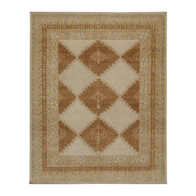 Distressed Hand Knotted Wool Area Rug