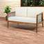 Causeuse de patio moderne en bois d'acacia avec table pour recevoir
