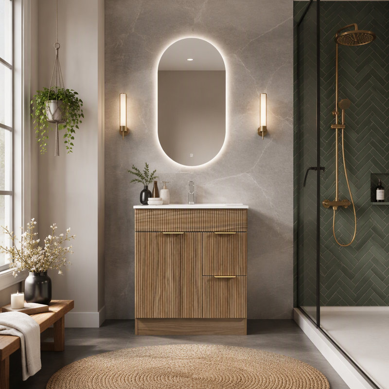 Meuble-lavabo autoportant à 2 tiroirs Goodigo