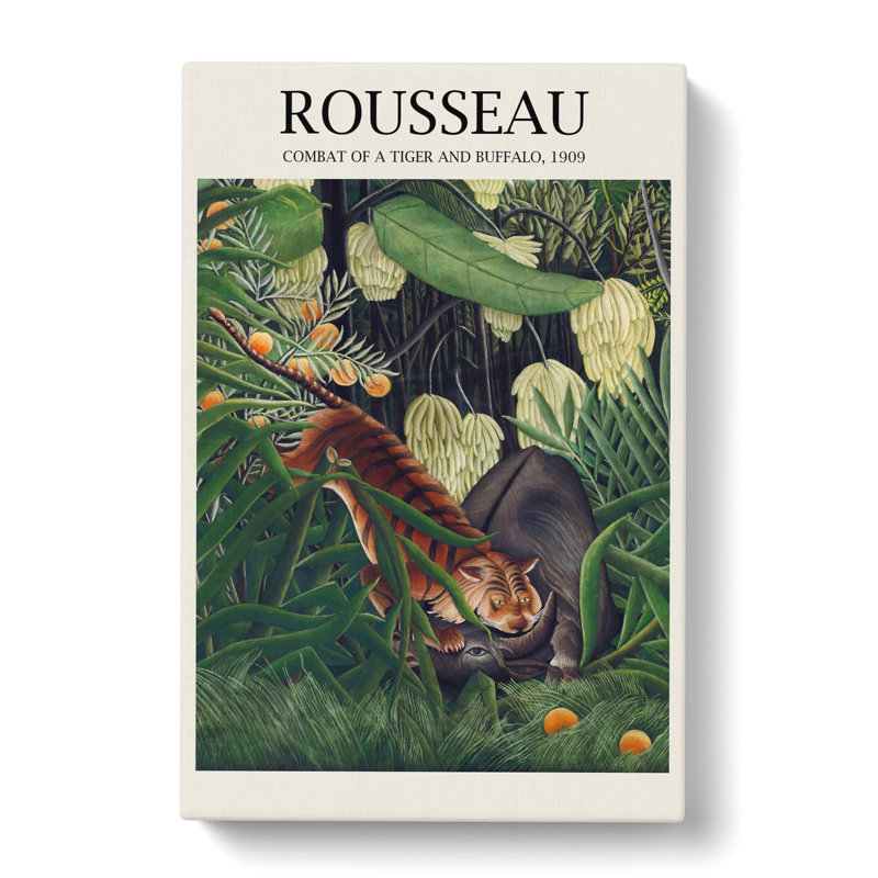 Combat of a Tiger and Buffalo Vol.2 by Henri Rousseau - Wrapped Canvas, 60cm H x 40cm W x 3cm D