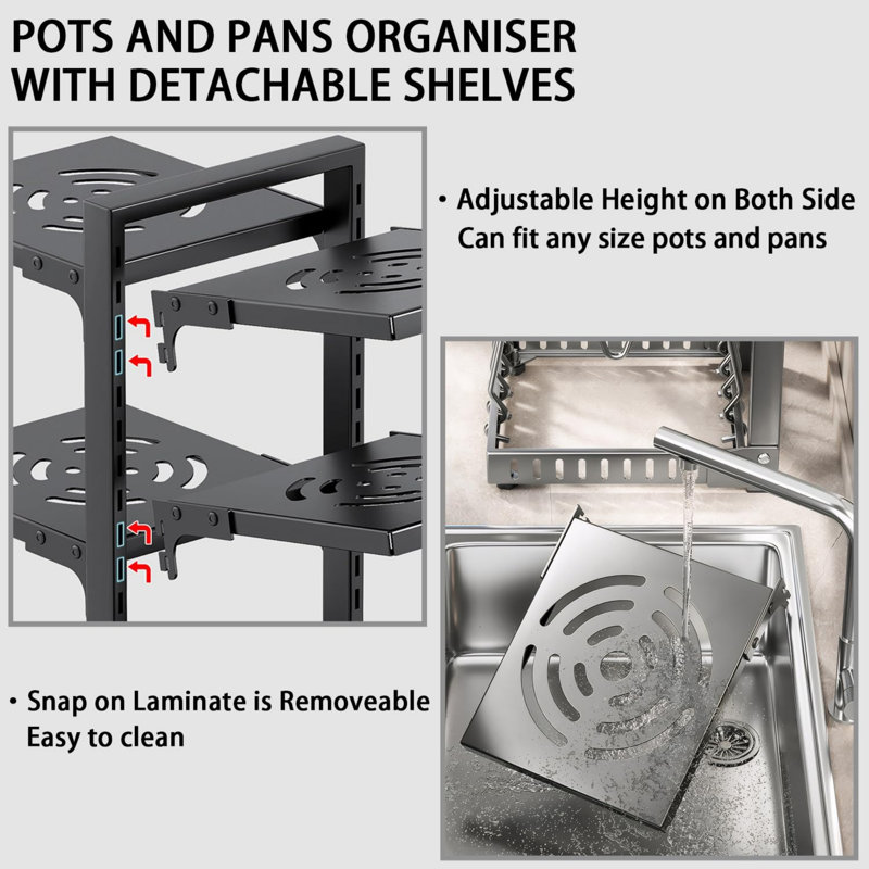 Metal Rectangle Countertop / Cabinet Pot Rack