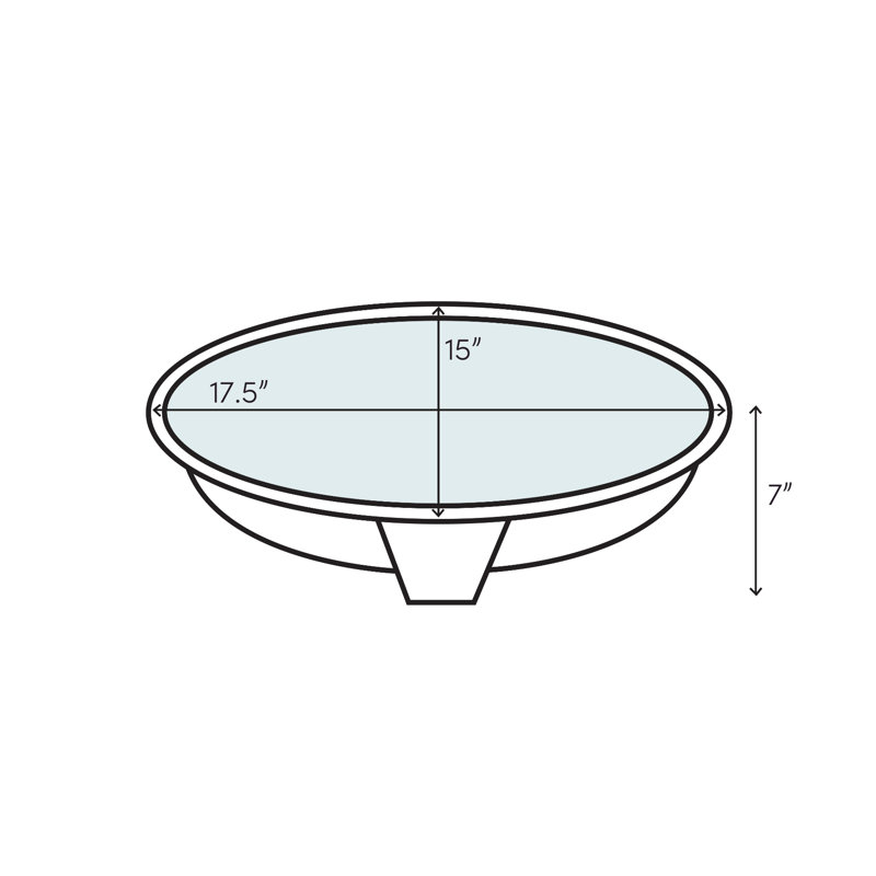 Hardware Resources 14.56'' Porcelain Oval Bathroom Sink, White
