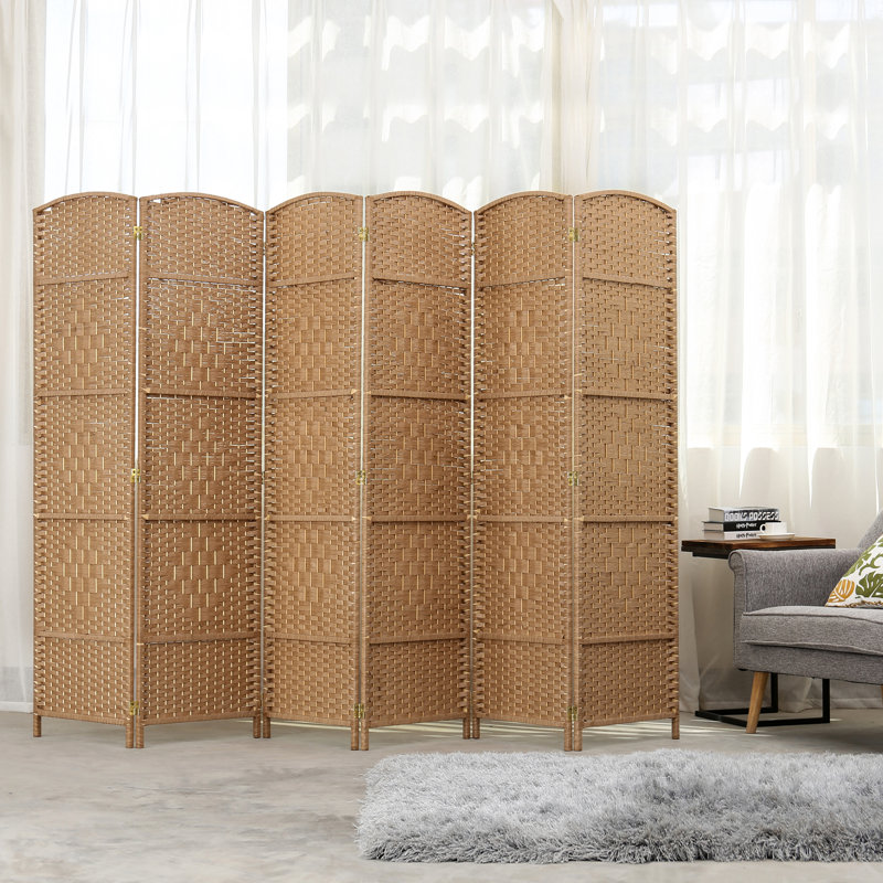 Citrana 118'' W x 71'' H 6 - Panel Solid Wood Folding Room Divider