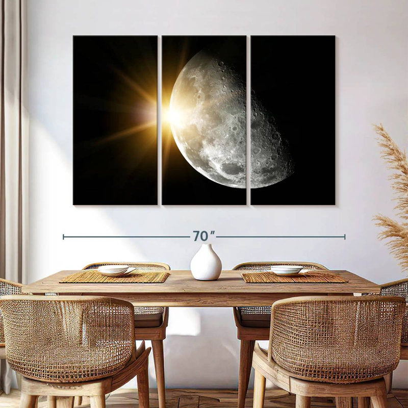 Oberle Sun Behind Moon, 42" H x 65" W