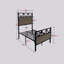 Structure de lit double, brun