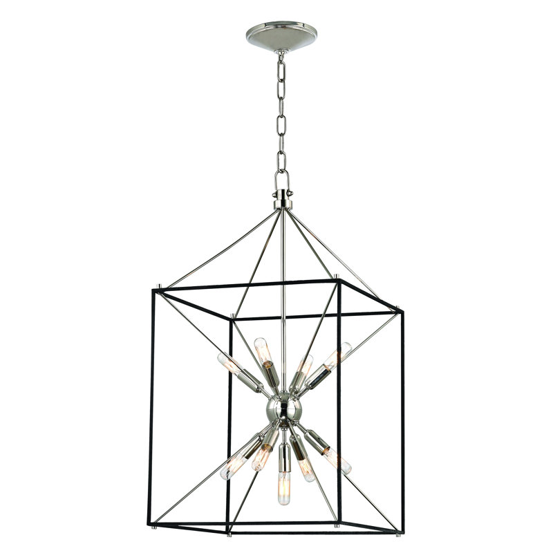 Glendale 9 Light Lantern, 30" H x 16.25" W x 16.25" D, Polished Nickel