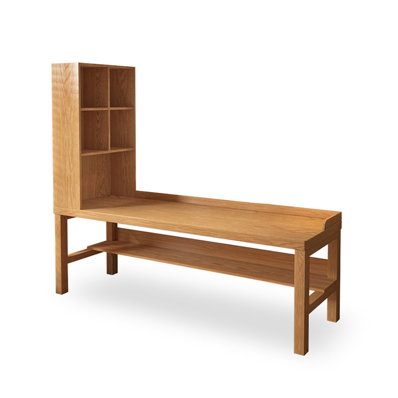 Bureau rectangulaire en bois massif Burlywood, H 70,87 po x l 62,99 po x P 23,62 po, Retour à gauche