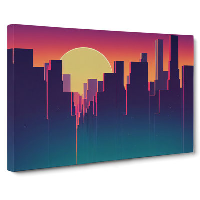Fierce Skyscraper Skyline - Wrapped Canvas