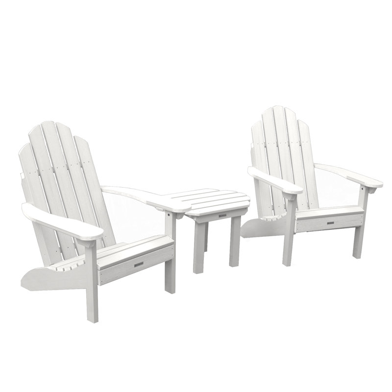 Chaise Adirondack en plastique avec table Anette, blanc