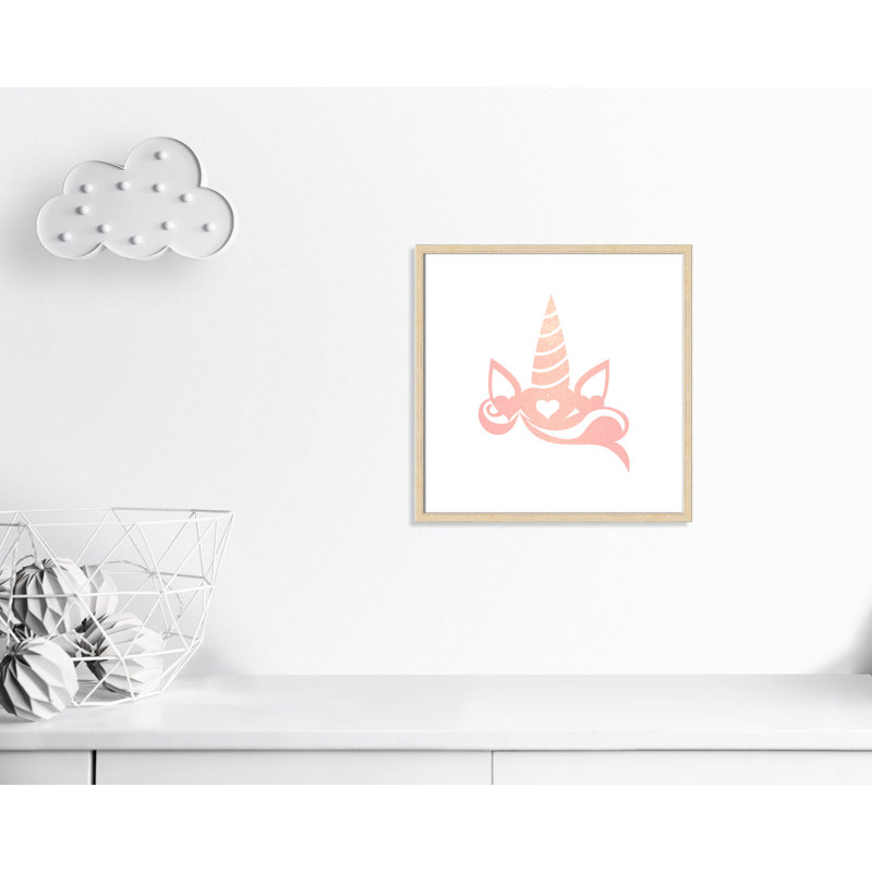 Adhésif décoratif «Be the Unicorn 1» Be a Unicorn, 22.5" H x 22.5" W x 1.18" D, Cadre boîte beige