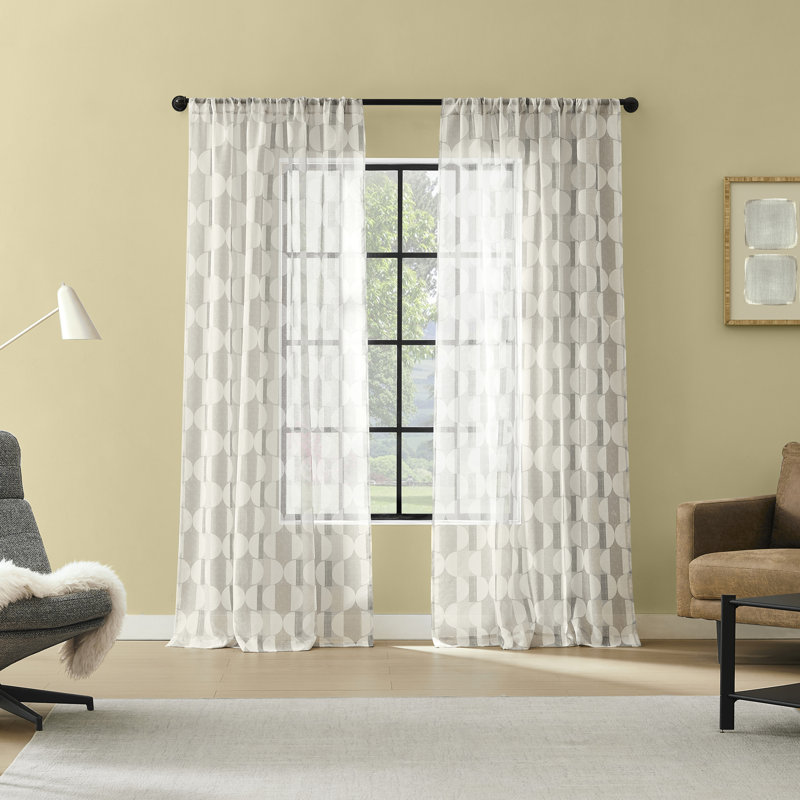 Panneau de rideau transparent avec passe-tringle Lucas,  L 52 po x L 84 po