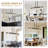 Modern Farmhouse Chandelier With Clear Glass Shade,  Kitchen Island Lighting, Adjustable Height, Black And Gold Metal Pendant Light Fixture-1074365277