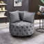 Fauteuil de loisir contemporain rembourré capitonné, gris foncé-1597677598