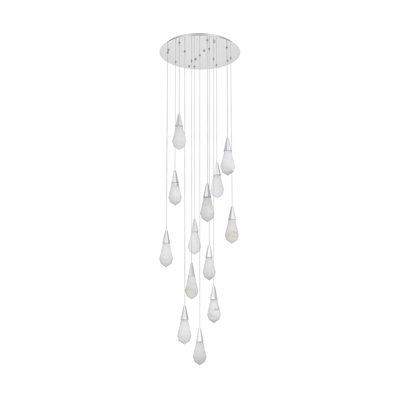 Luminaire suspendu rond en albâtre 24 po Forrester
