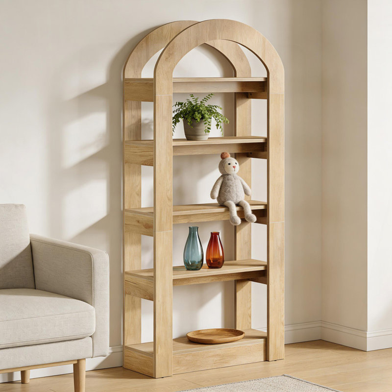 Arched Display Shelf,5-Tier Bookshelf