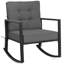Chaise berçante d'extérieur en osier avec coussin 2 pièces Patiojoy-895126665