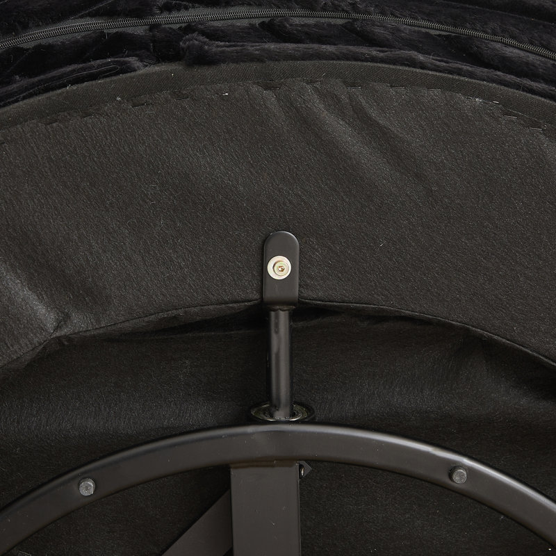 Canapé simple rembourré pivotant à 360 degrés, Black Corduroy, Black
