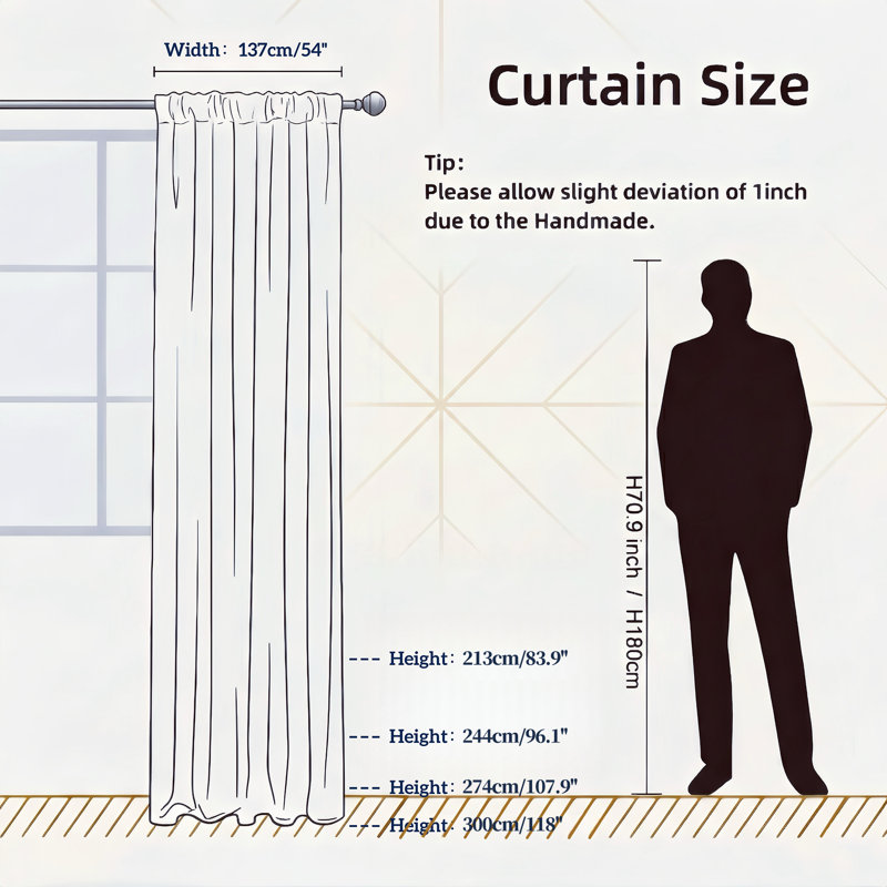 Sheer Curtain, 137 cm Width x 300 cm Drop