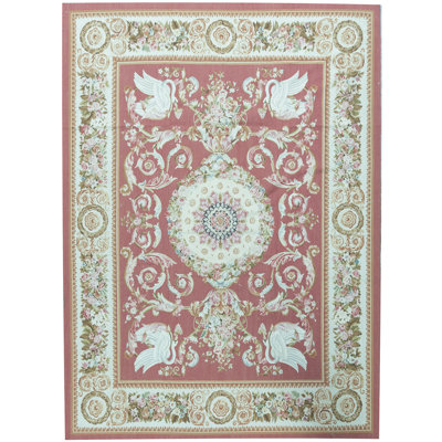 Hand-Knotted High-Quality Red and Beige Area Rug
