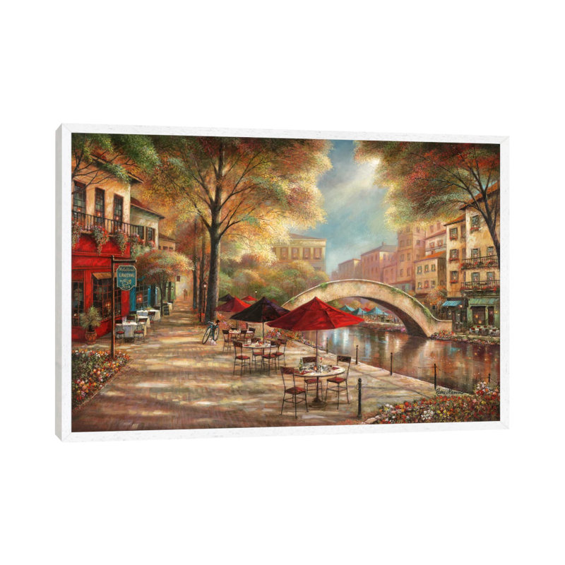 Riverwalk Charm by Ruane Manning - Wrapped Canvas Print, 66.04 cm H x 45.72 cm W, White Floater Framed