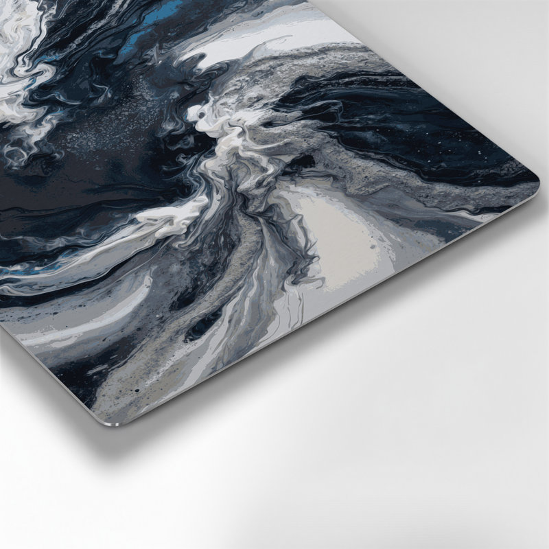 Art mural abstrait en métal gris 18, H 16 po x l 20 po