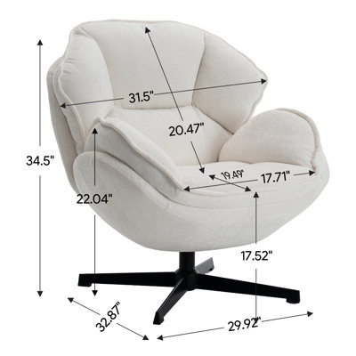 Upholstered Tufted Swivel Accent Chair