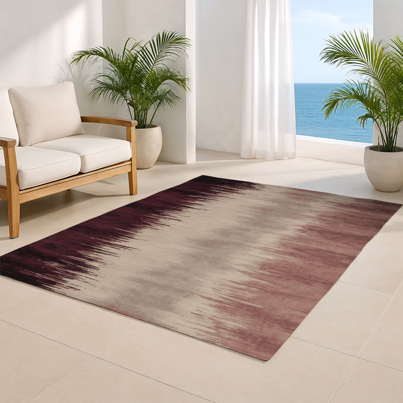 Watercolor Gray Indoor and Outdoor Area Rug, Rectangle 4' x 6'