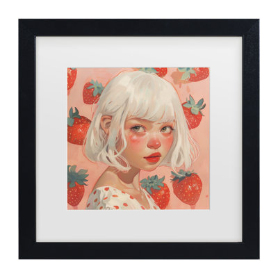 «Andreas Magnusson Strawberry Girl One Matted», art encadré