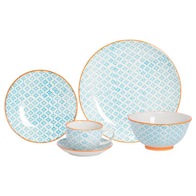 Nicola Spring - Hand-Printed Dinner Set