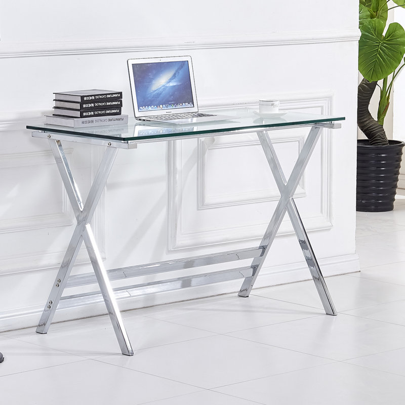 Tonbridge Glass Stainless Steel Writing Desk