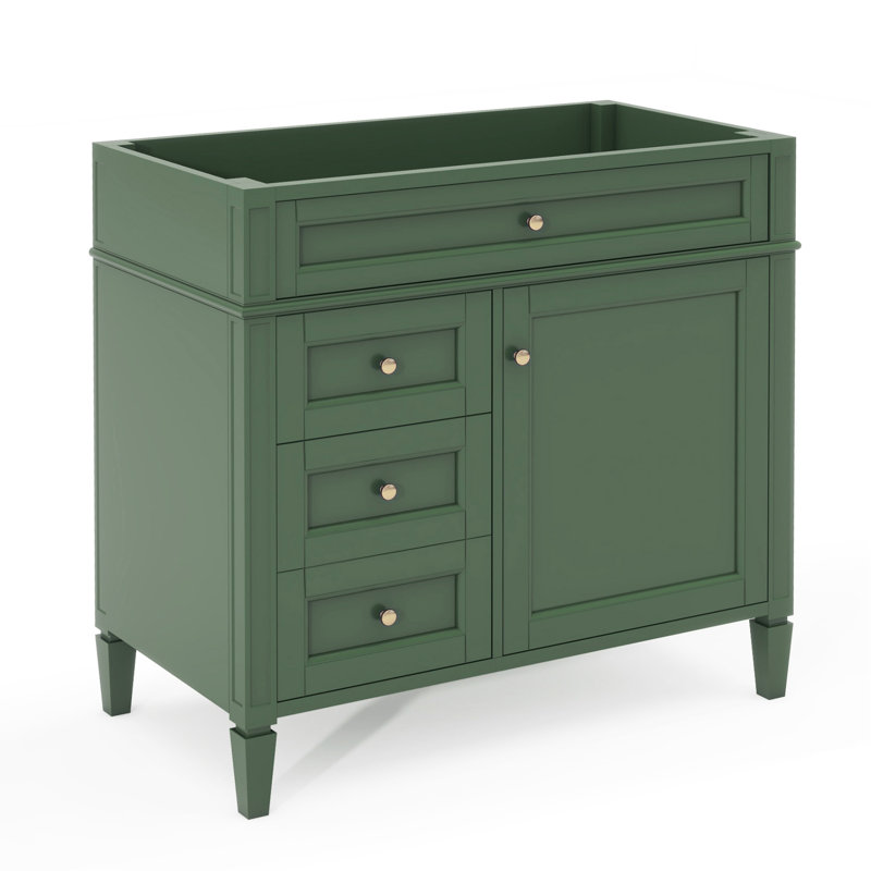 Modern Bathroom Vanity With Ample Storage And Stylish Design, Ideal For Organized And Beautiful Bathrooms., Green