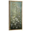 Branches florales blanches sur fond vert brumeux - reproduction d'art sur toile encadrée-896785852-896785851