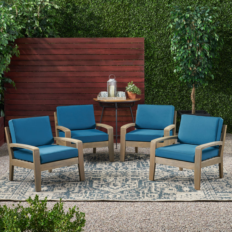 Chaise de patio avec coussins braxton, Gris
