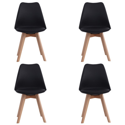 46cm H Upholstered Back Side Chair in Black