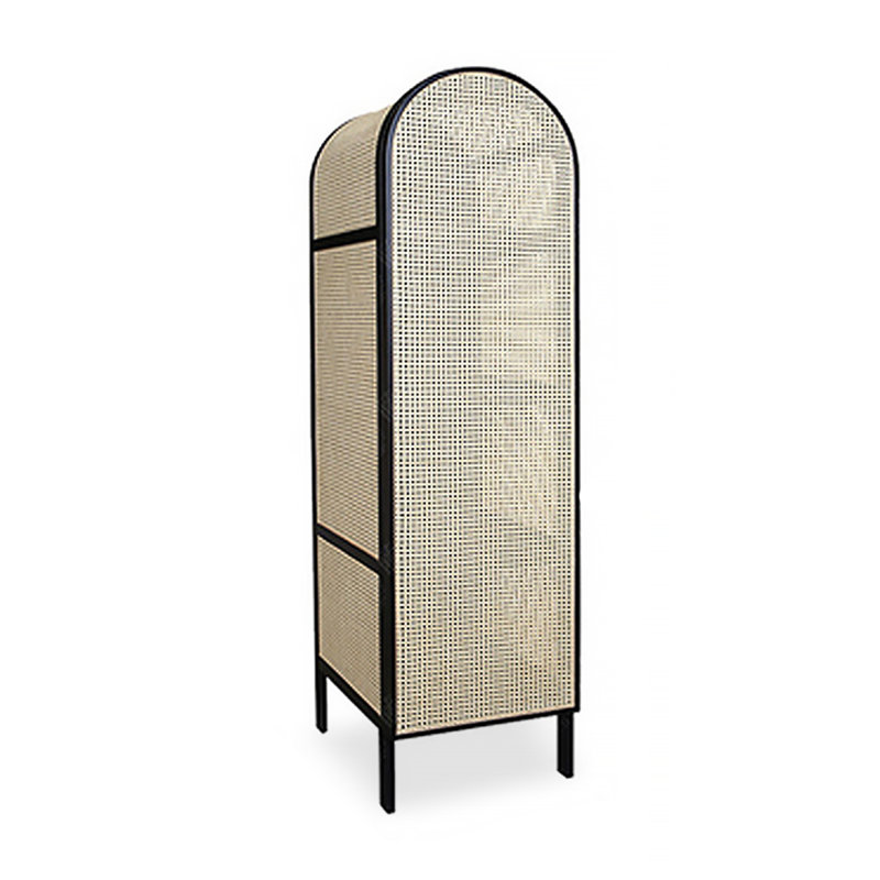 Armoire de rangement moderne minimaliste en rotin blanc