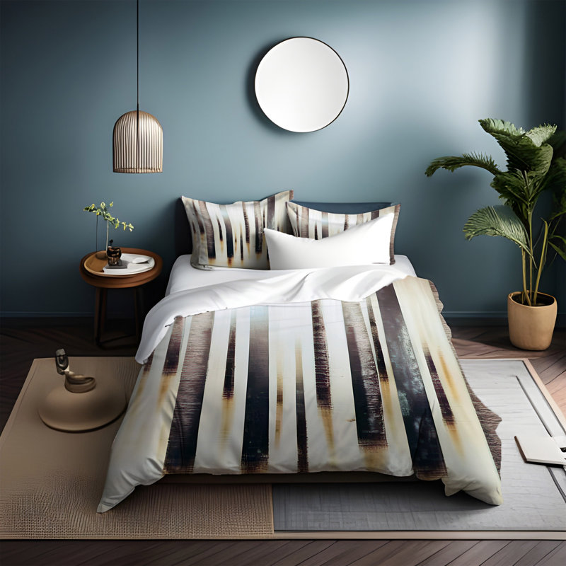Polyester Abstract Duvet Cover, King Duvet Cover + 2 King Shams